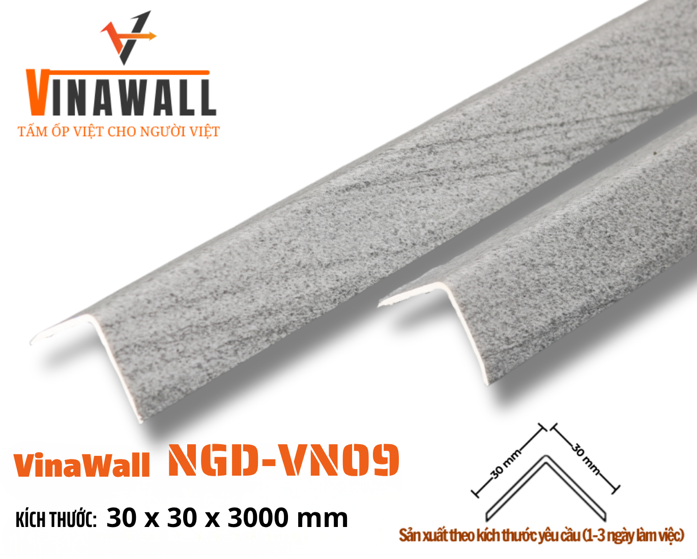 NẸP GÓC DƯƠNG MÀU BÊ TÔNG NGD-VN09